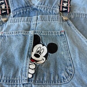 Vintage 90s Disney Mickey Mouse embroidered short overalls
